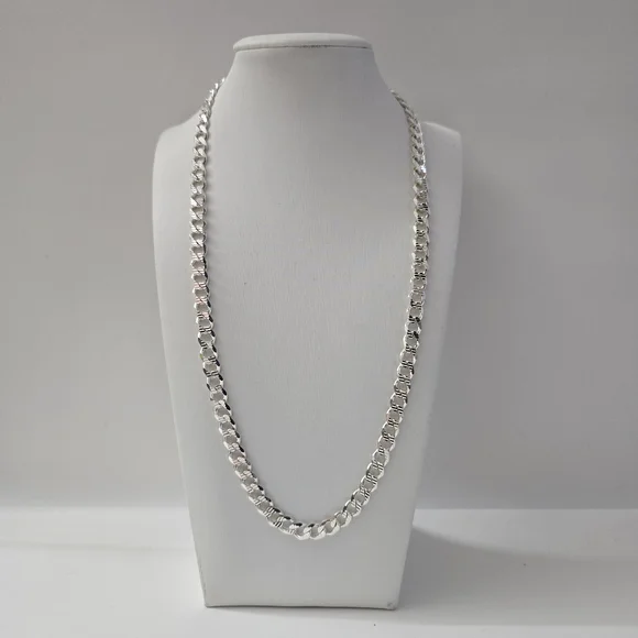 6.77 mm Sterling Silver 925 Cuban link Chain Necklace